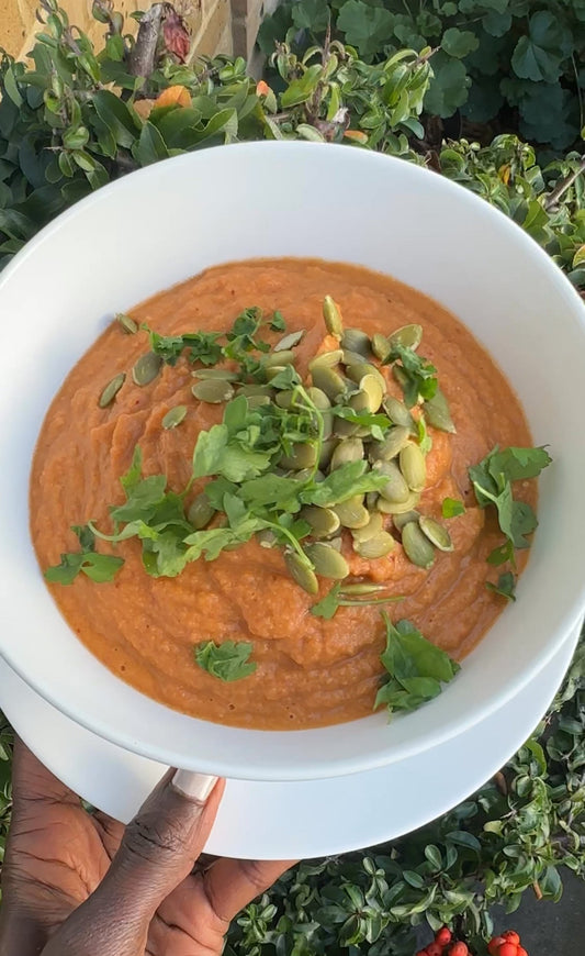 Spicy Sweet Potato & Plantain Soup
